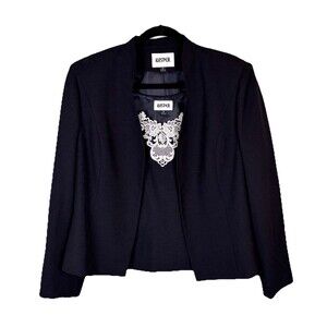 VTG NWOT Black Jacket Lace Tank 80s Kasper Academia Whimsey Goth Size 12